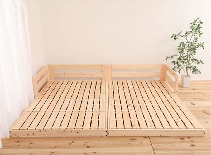 空気の通り道を作るひのきフロアベッド