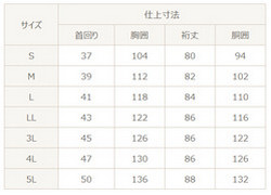 セシールのサイズ表はSMLサイズも寸法表示付