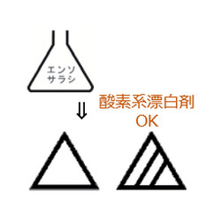 斜線で表示される、酸素系漂白剤OK