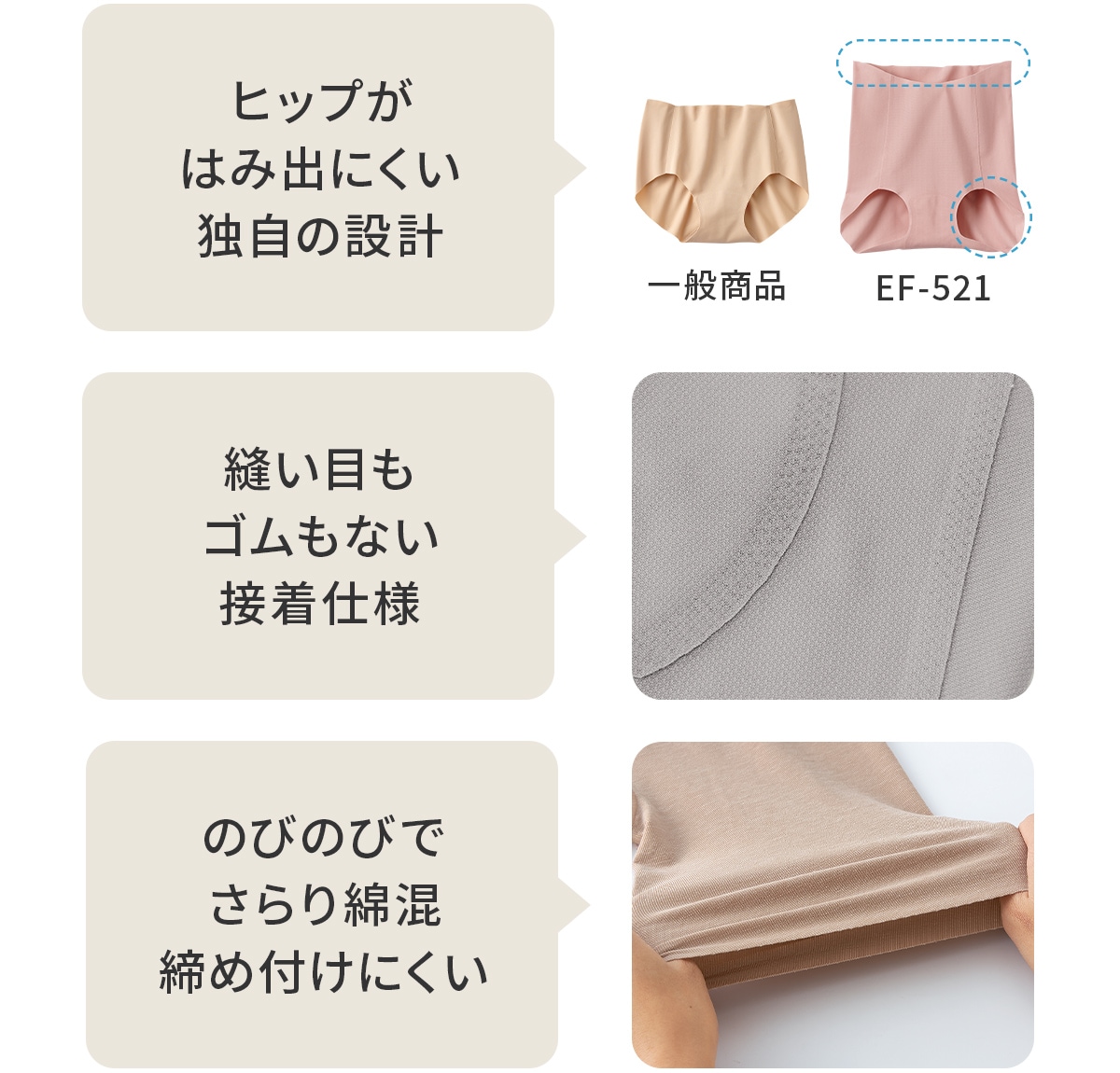 まるで履いていないみたい包み込むシームレスショーツ