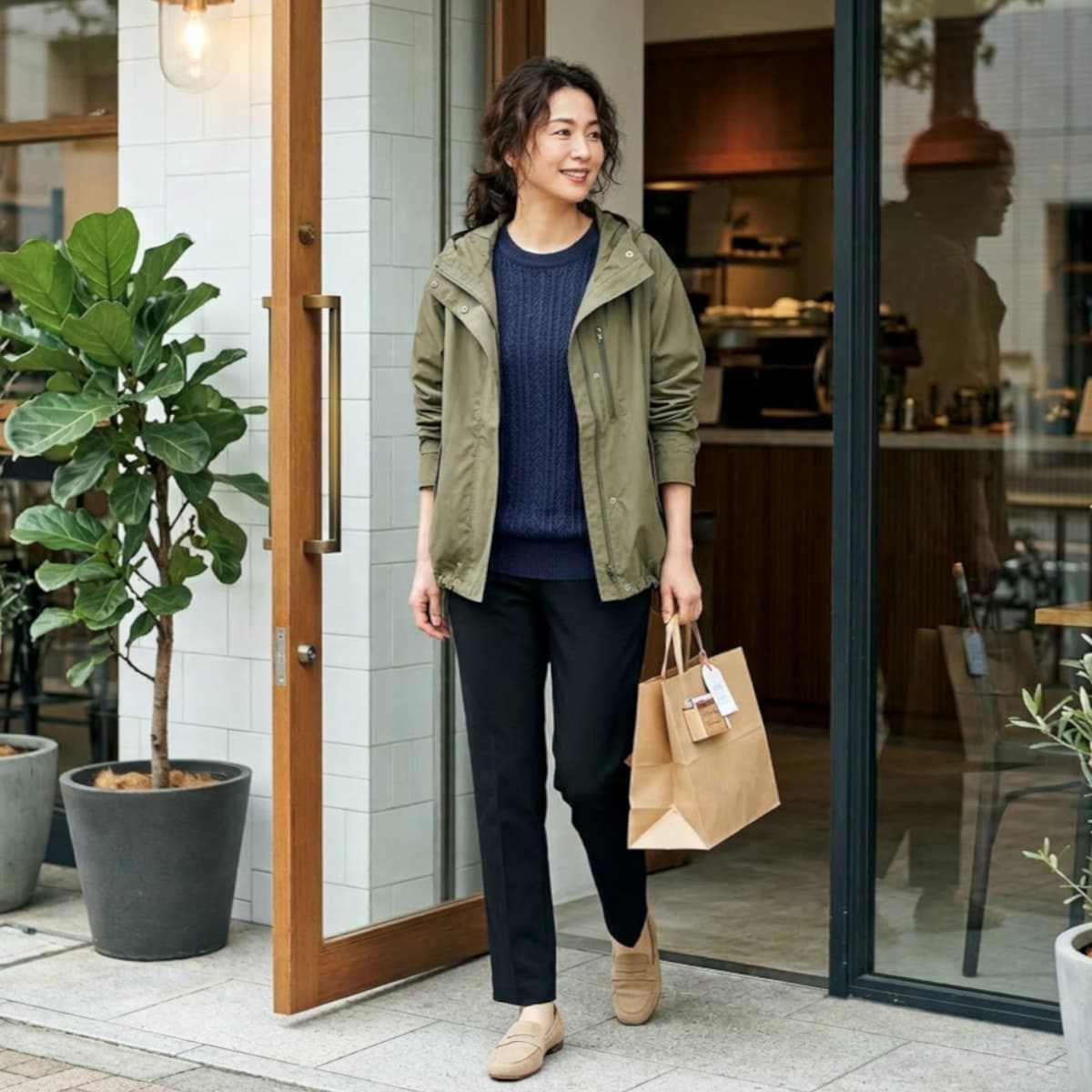 気温16～20℃の春の羽織りコーデ コーデ④