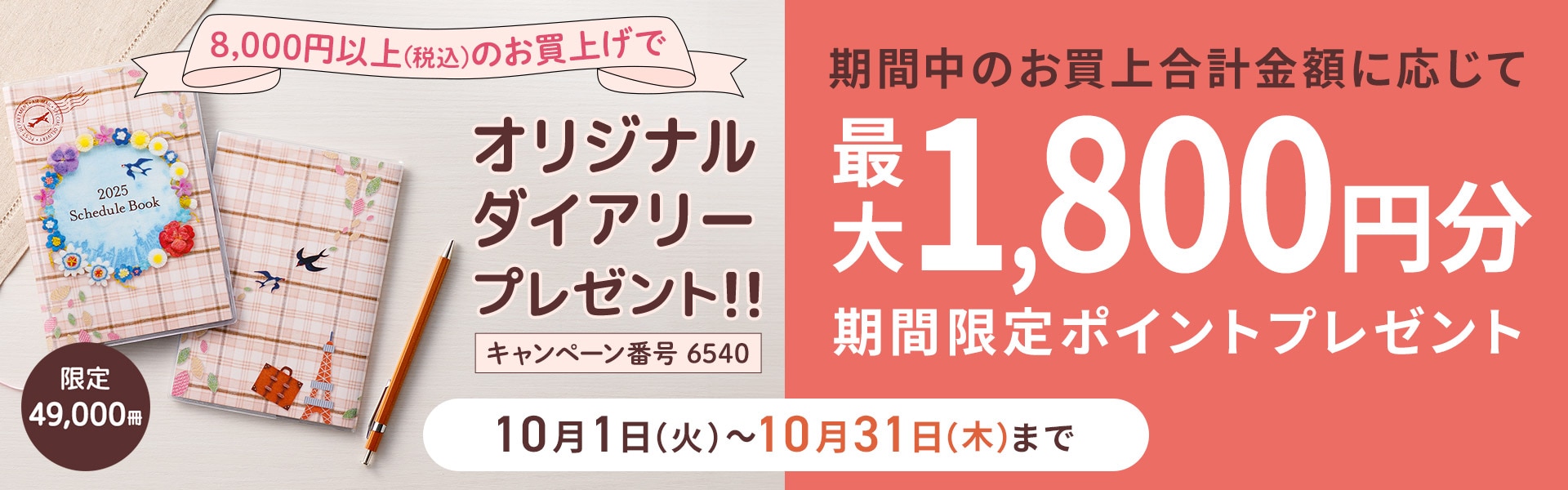 期間限定ポイントプレゼント