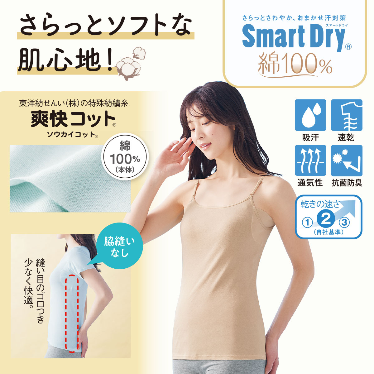 スマートドライ綿100%
