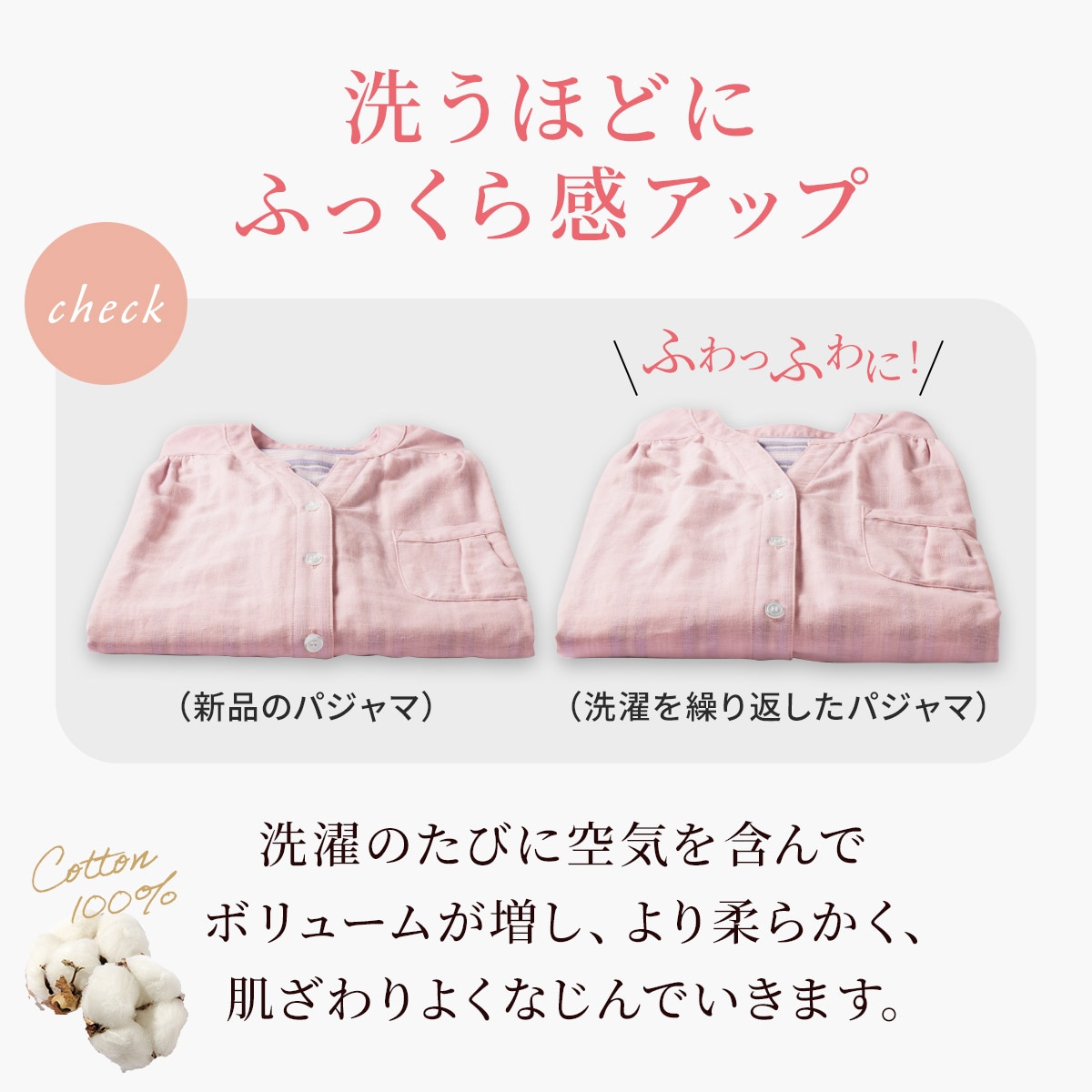 洗うほどにふっくら感アップ