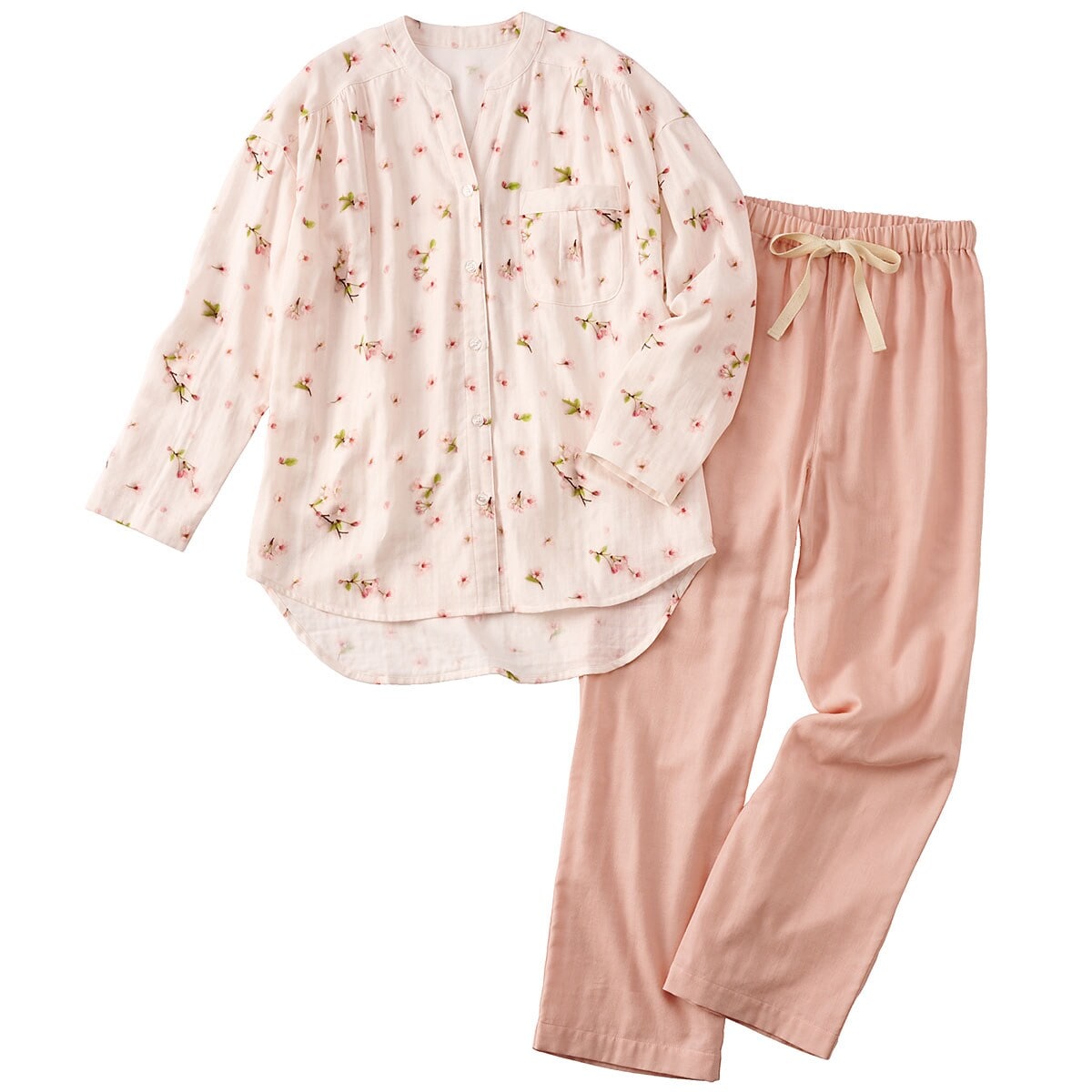 プリントA(サクラ柄)(パンツ:ピンク無地)