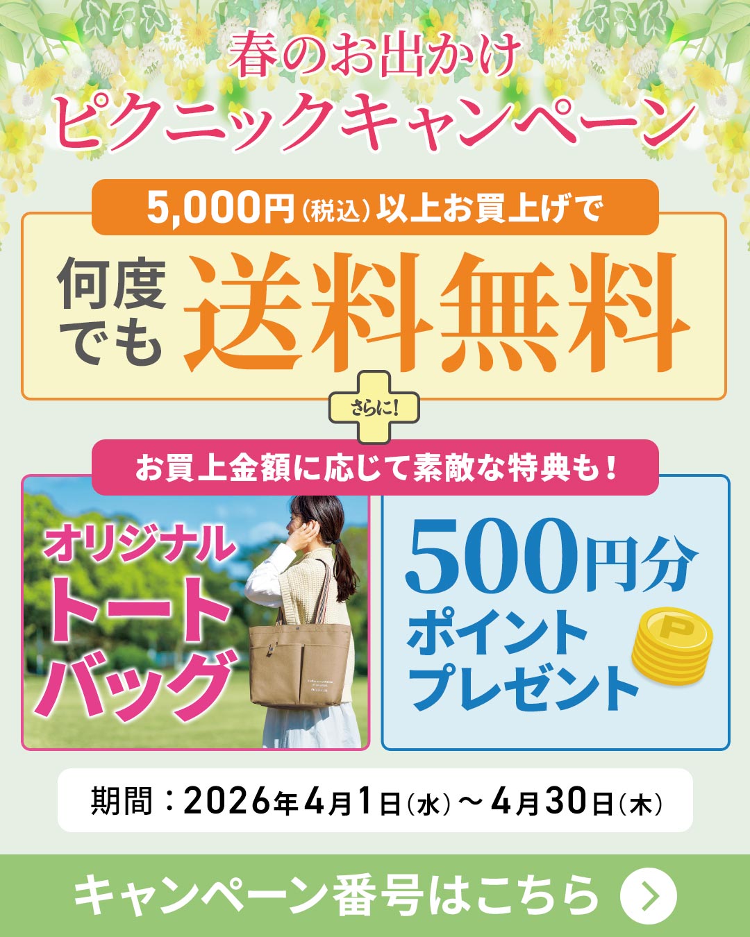 今月のオトクなキャンペーン