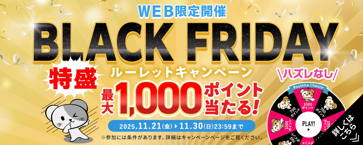 ブラックフライデー特盛ルーレットキャンペーン