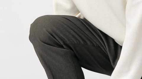 裏起毛素材ウエストストレッチパンツ
