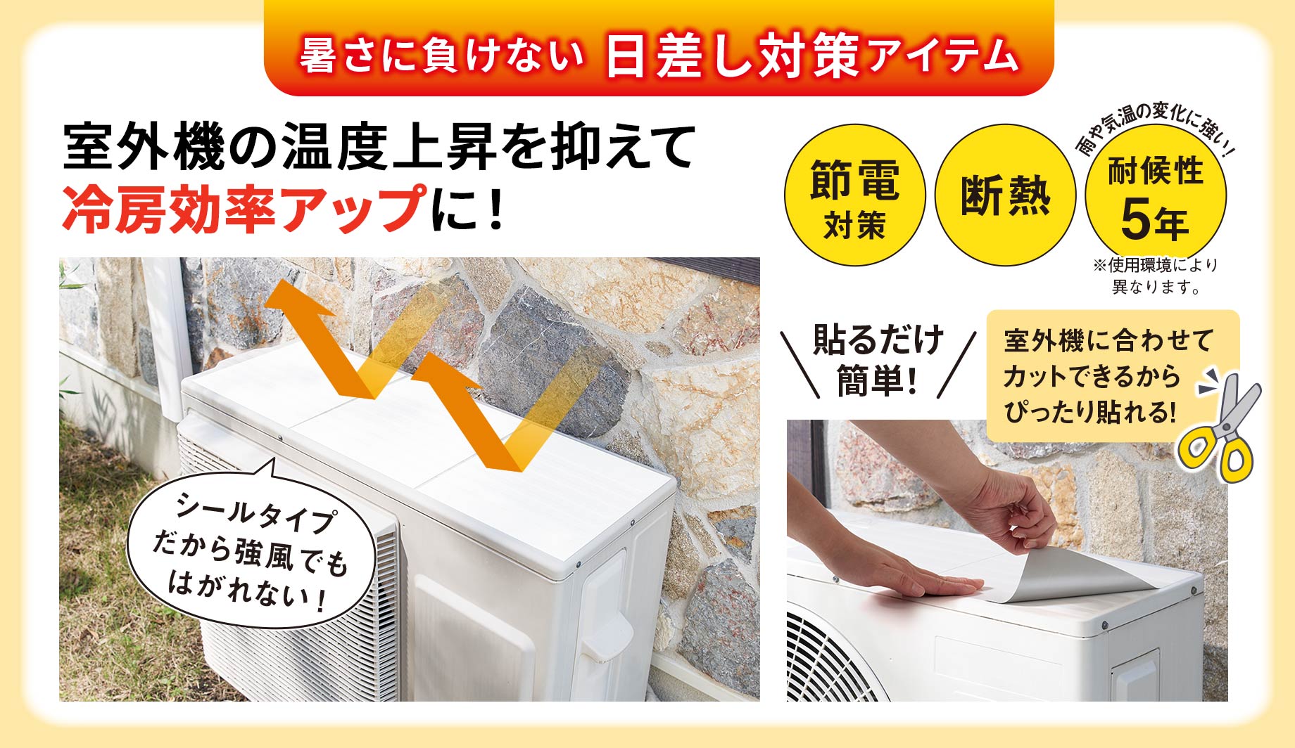 冷房効率アップ!遮熱室外機シート(1台分)
