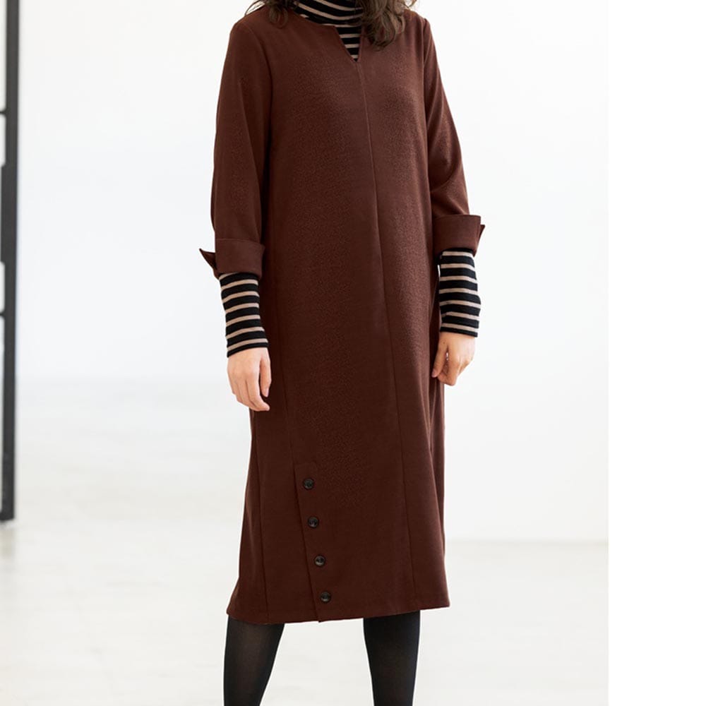 フェイクスエードデザインワンピース セシール Cecile