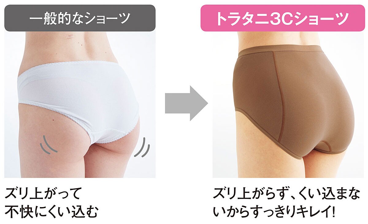 同色2枚組・トラタニショーツ(日本製)(ずり上がらない)(セミビキニ 