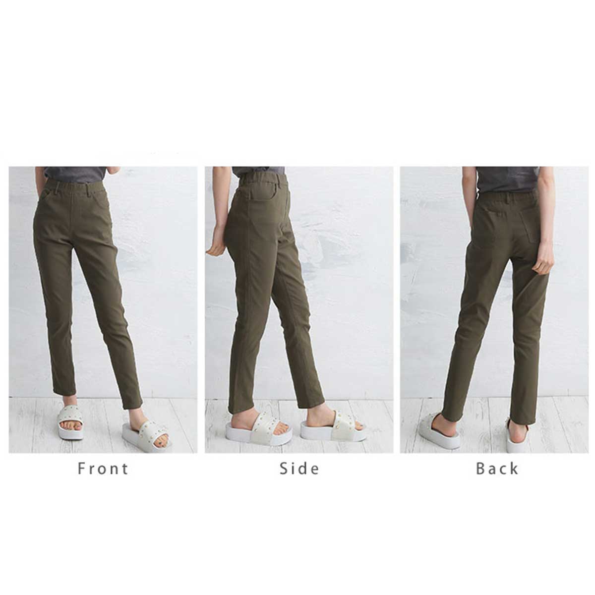 Net限定 ストレッチツイル 美脚レギパン 10分丈 セシール Cecile