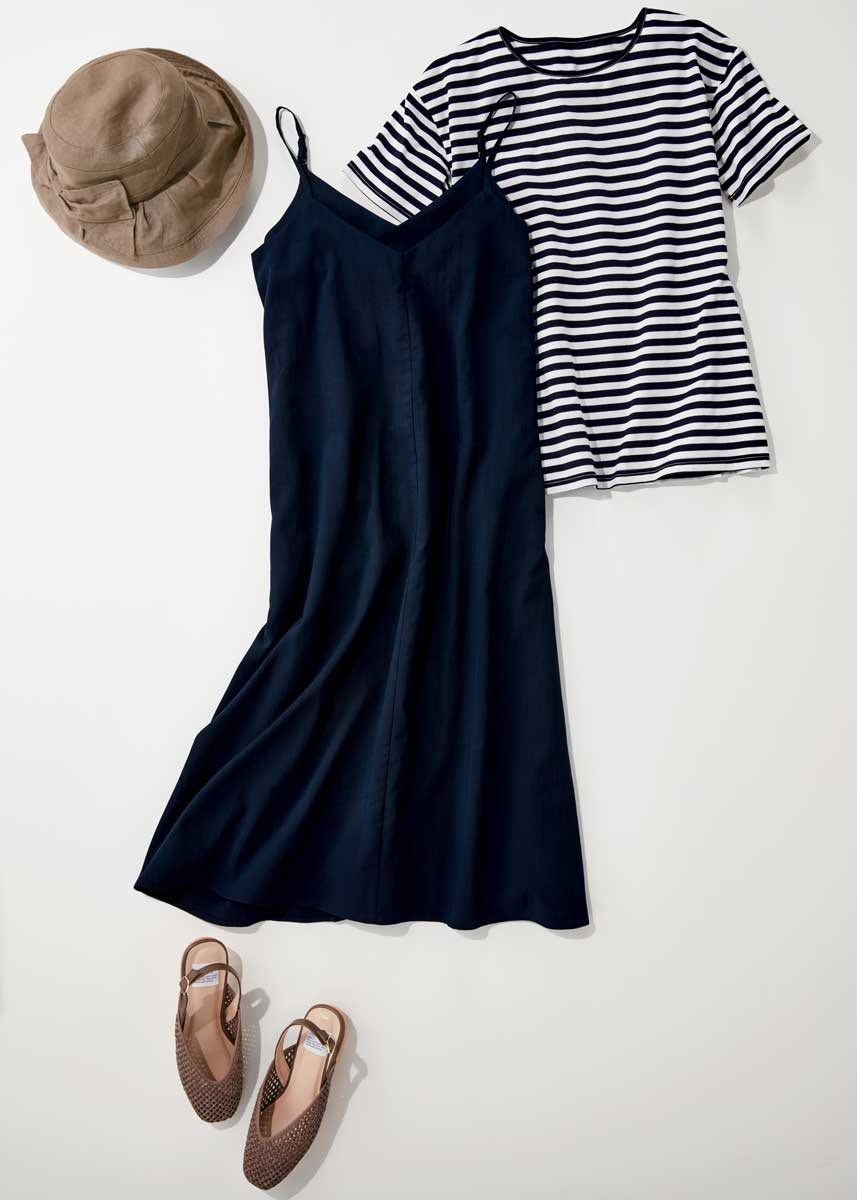 ぽっちゃりさんサイズ 2点セット Tシャツ キャミワンピース セシール Cecile