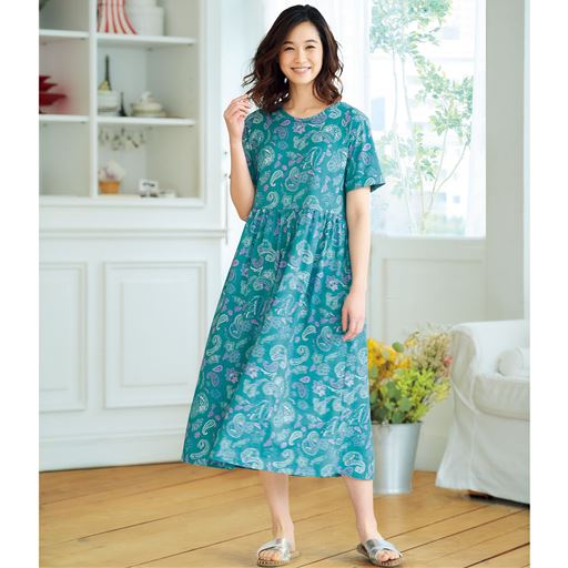 サマーロングルームワンピース 綿100 セシール Cecile