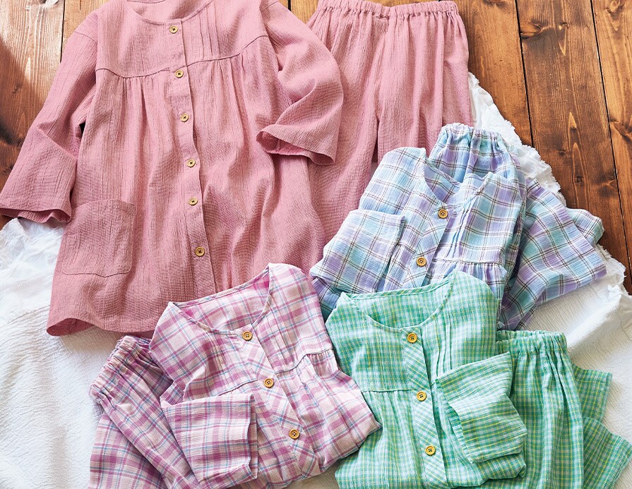 綿100 パジャマ 爽やか楊柳素材 セシール Cecile