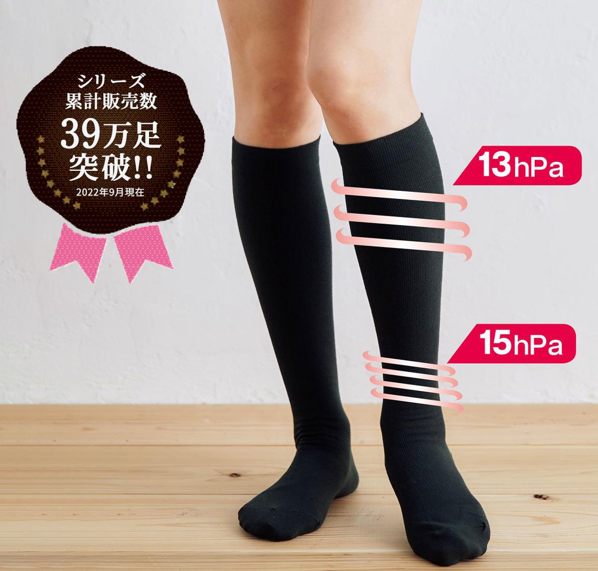 当店一番人気】 未使用 おやすみ 着圧ソックス サイズ23〜25cm