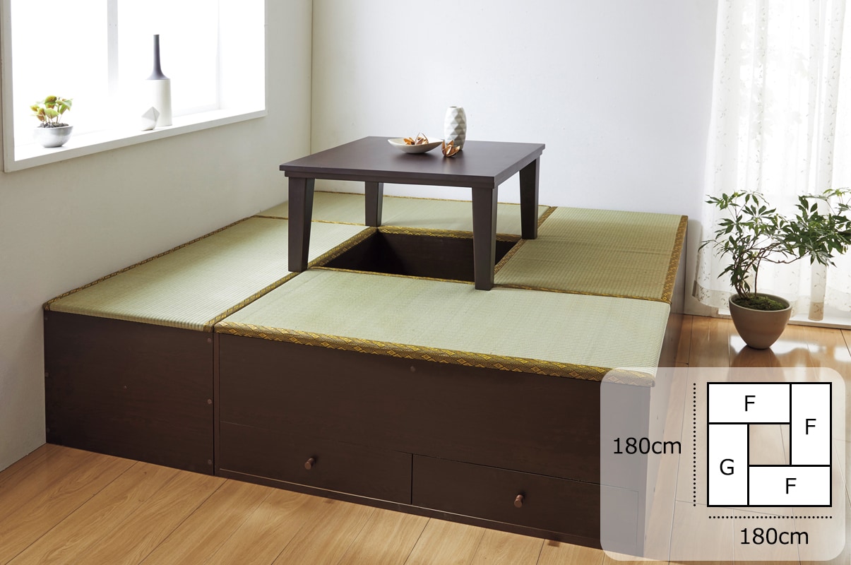 収納高床ユニット畳(天然い草)/日本製 小上がり - 家具の通販