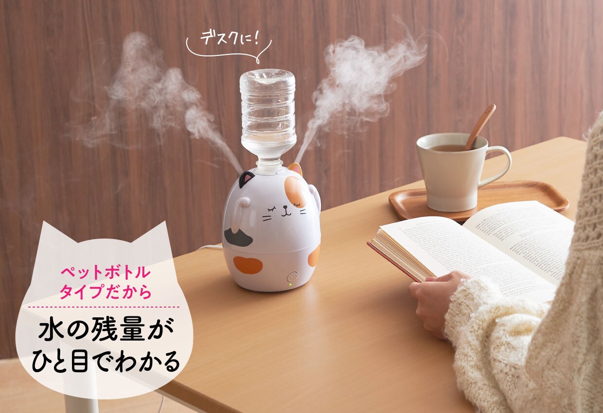 うるおいにゃんこペットボトル加湿器 セシール Cecile