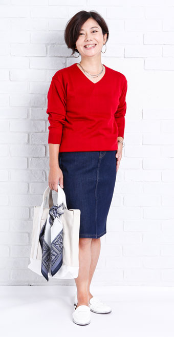 骨格スタイル分析 骨格診断 ストレート のコーディネート セシール Cecile