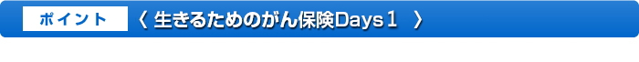 「生きるためのがん保険 Days1」のポイント