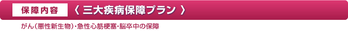 「三大疾病保障プラン」の保障内容