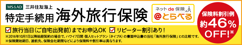 三井住友海上の特定手続用海外旅行保険＠とらべる