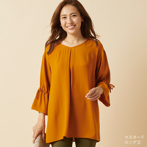 フェミニンブラウスはこなれ可愛く着こなせるリボンスリーブブラウス