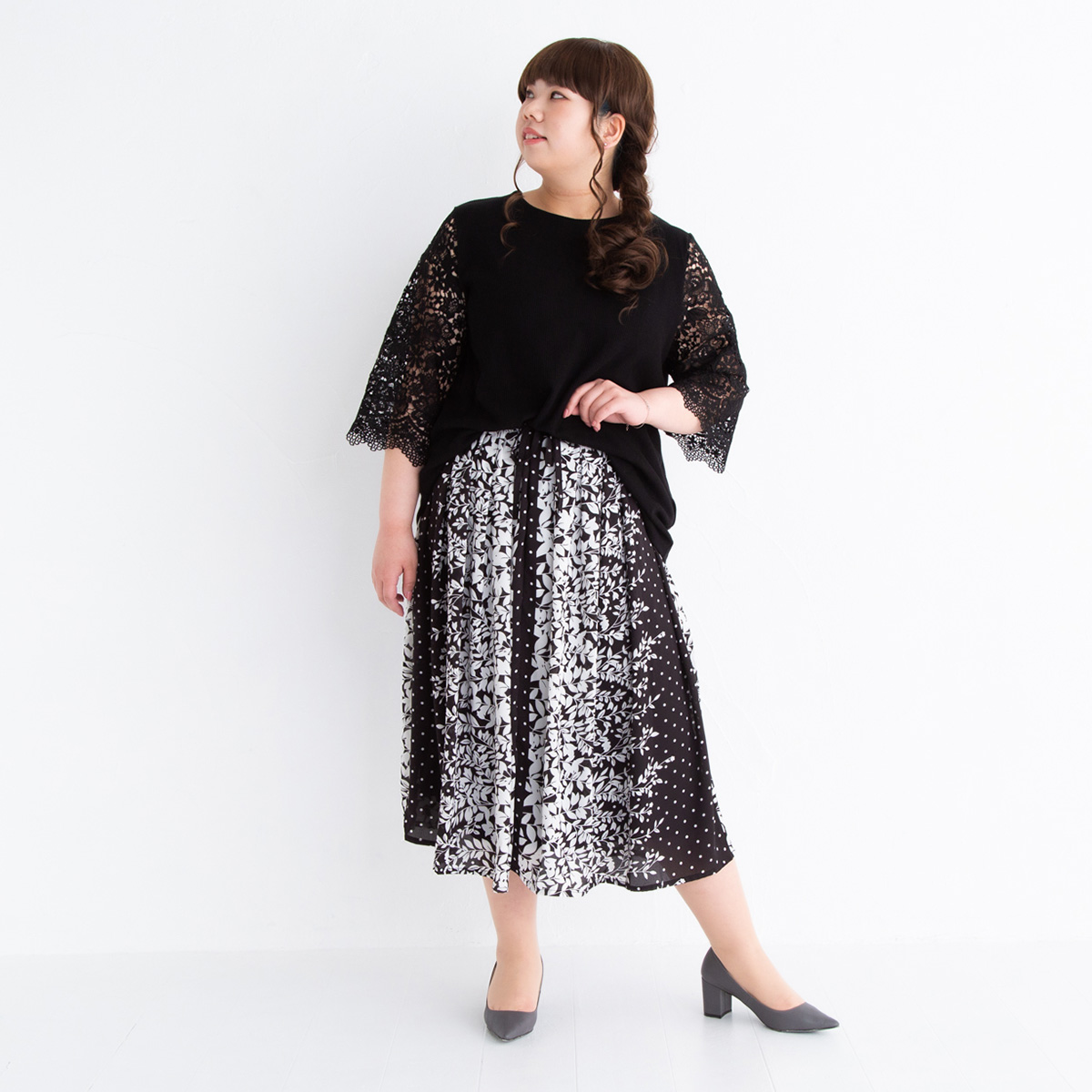 大きいサイズplump ぽっちゃりモデルが着る春コーデ特集 セシール