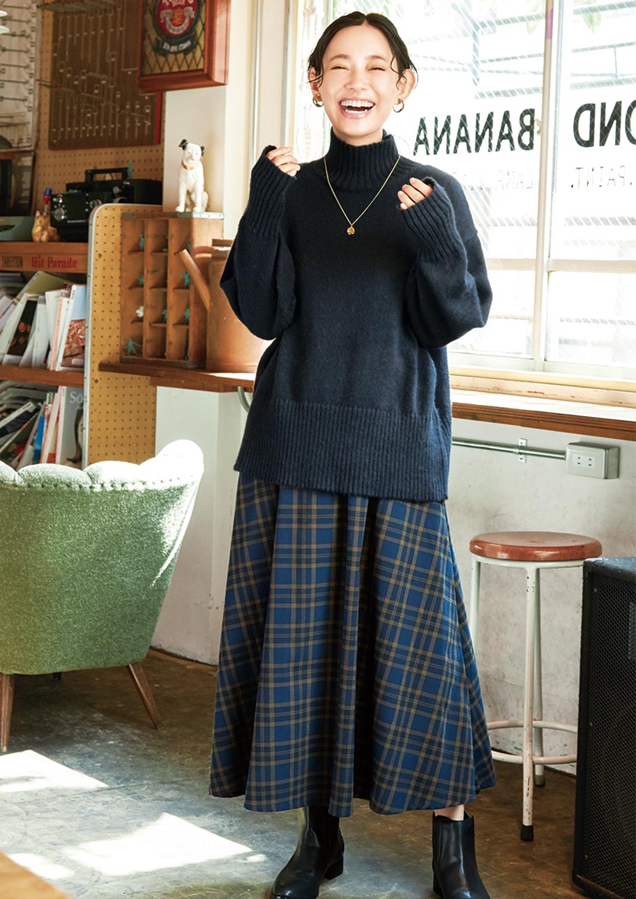 同系色合わせでスタイリッシュに決めて