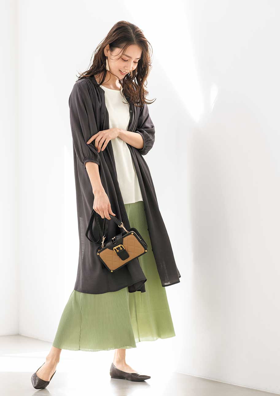 ロングシャツワンピース 接触冷感 速乾 ゆったりシルエット セシール Cecile