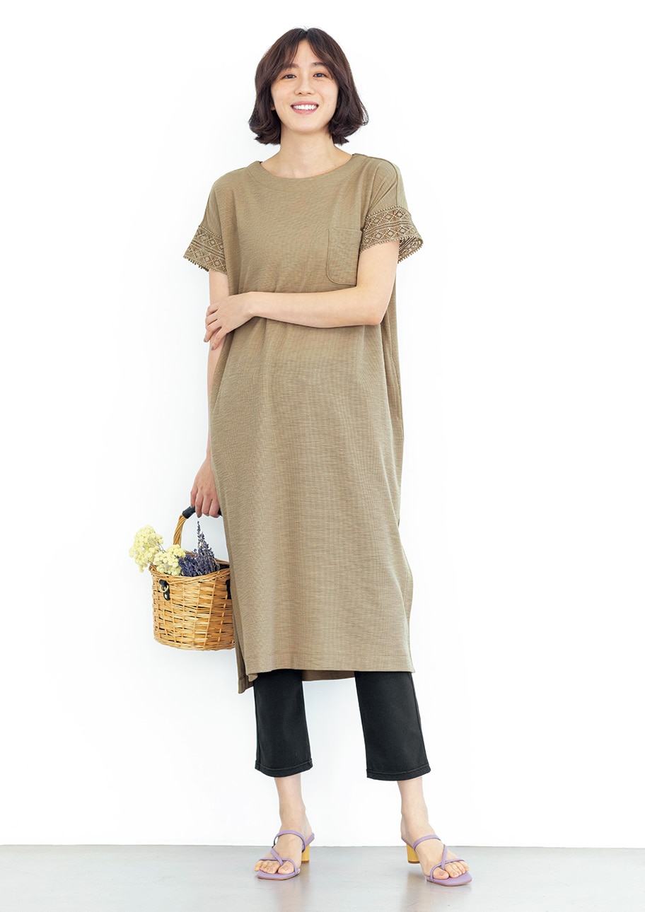 22年夏 チュニック ワンピースコーデ セシール Cecile