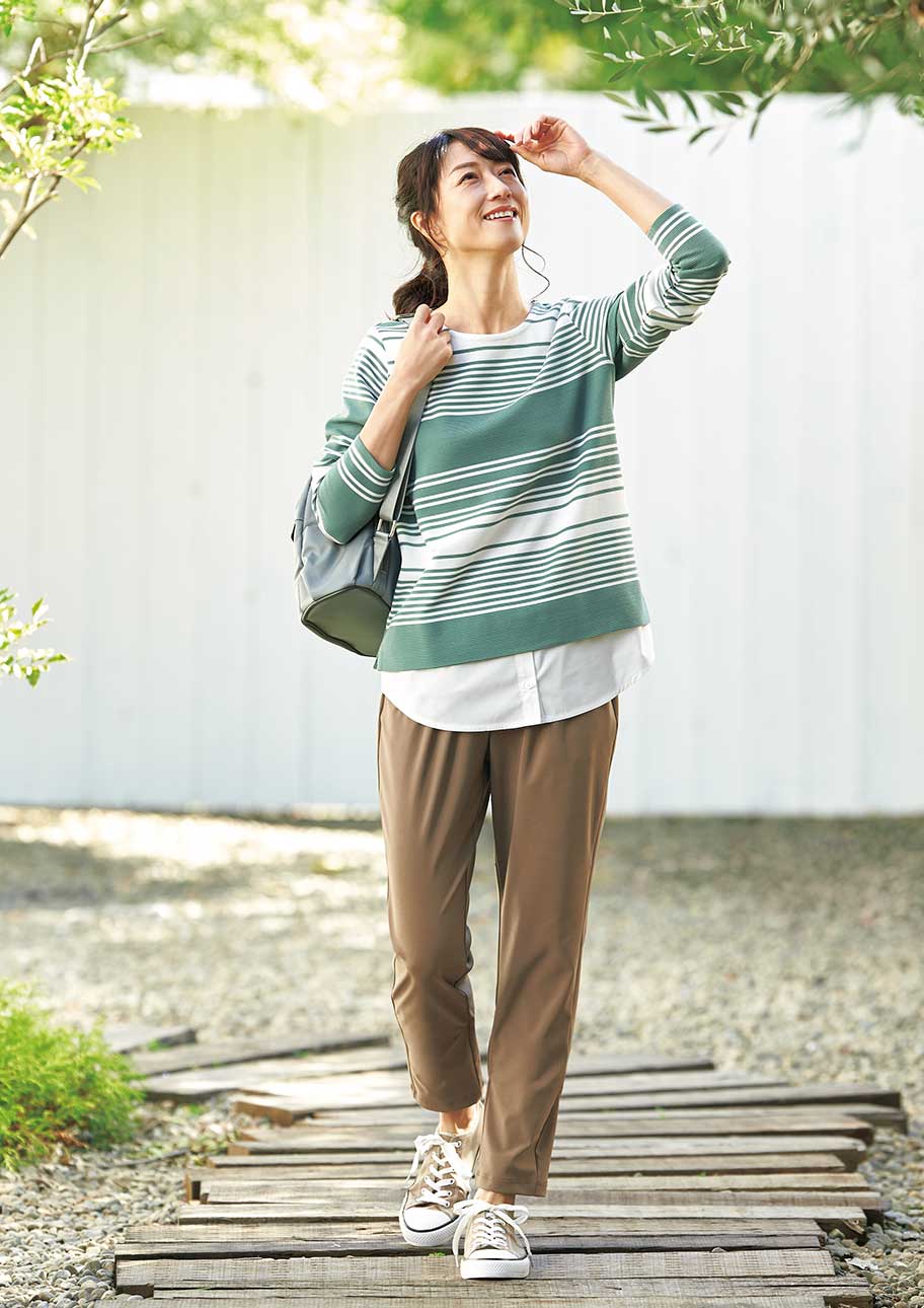 品よく映える 50代 60代の春コーデ ファッション 21年 セシール Cecile 品よく映える 50代 60代の春コーデ ファッション 21年 セシール Cecile
