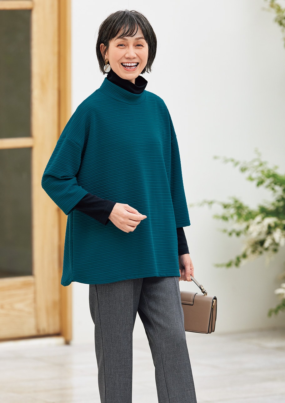 品よく映える 50代 60代の秋コーデ ファッション 22年 セシール Cecile